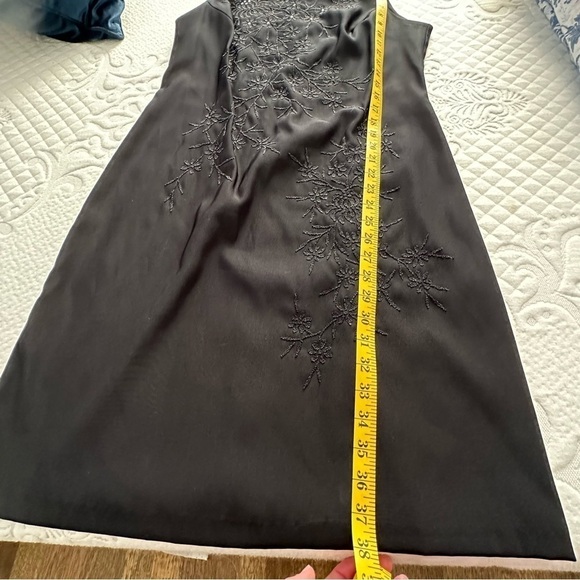Vtg. CDC Dress Sheath Formal Y2K Black Square Neck Beads Spaghetti Straps Sz 12 - Picture 11 of 12